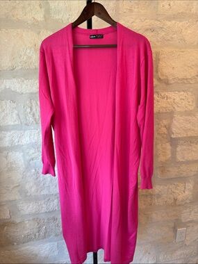 SHEIN Hot Pink Open-Front Cardigan